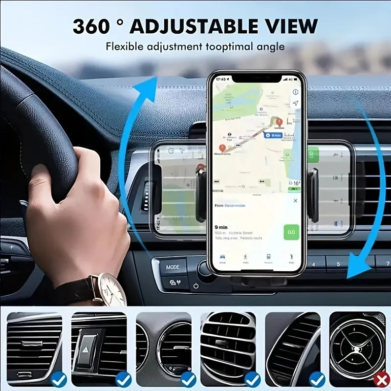 Supporto auto per smartphone 4,7–6,7 pollici, clip per presa d’aria, GPS e cellulare (Copia)
